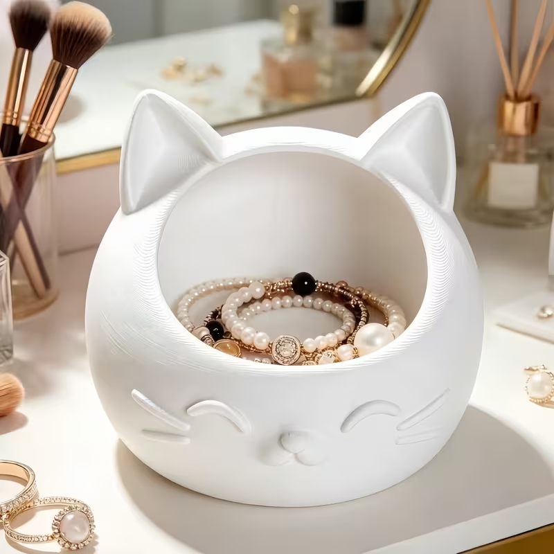 Jewelry Box That Holds Watches - Mini Karikatür Kedi Şeklinde Saklama Kutusu,