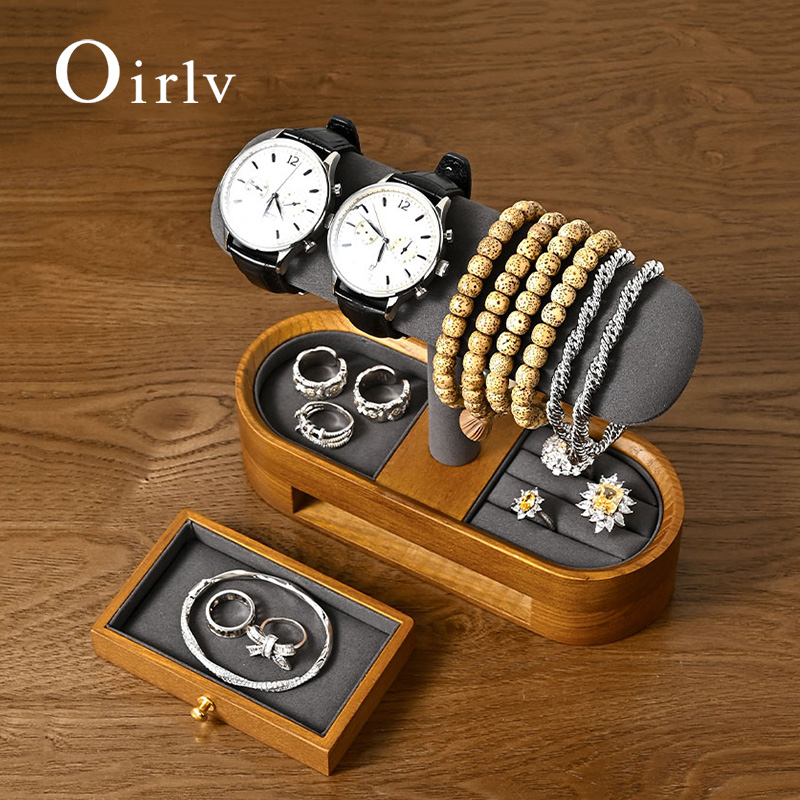 Jewelry Box That Holds Watches - Oirlv katı ahşap saat organizatör raf
