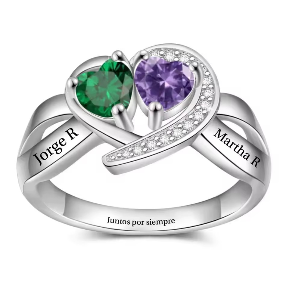 Özel Kazınmış İsim Yüzüğü Kişi - Birthstone Ring Set incelemesi ve fiyatı