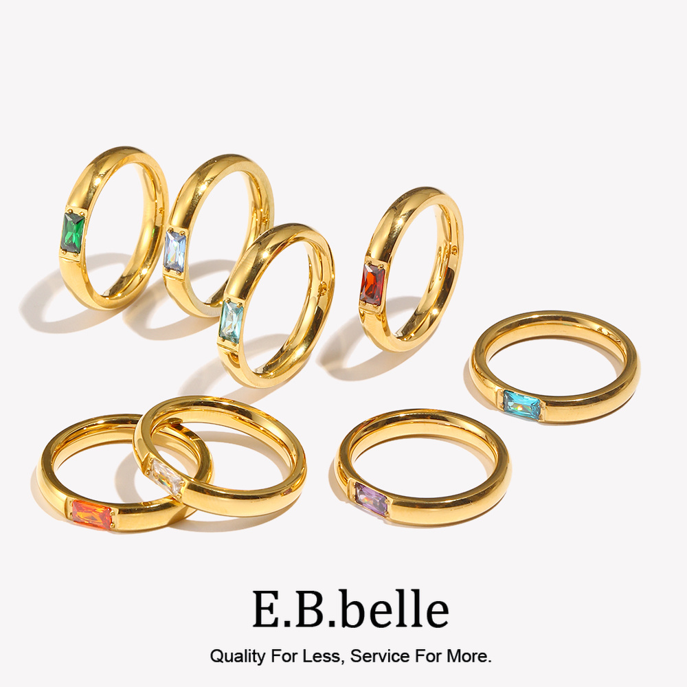 E.B.belle 18 K Altın Kaplama P - Birthstone Ring Set incelemesi ve fiyatı