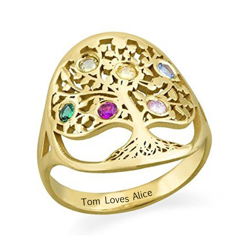 Amxiu kişiselleştirilmiş ağaç  - Birthstone Ring Set incelemesi ve fiyatı