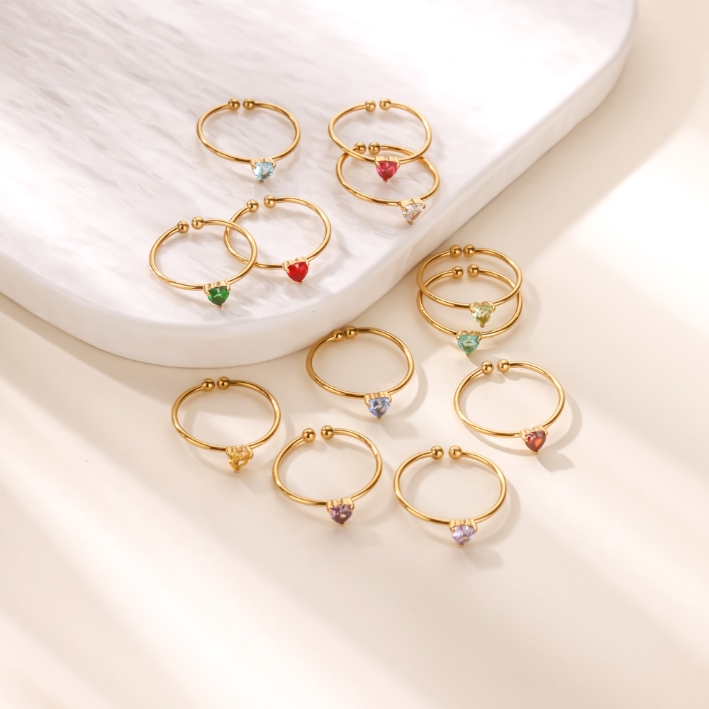 12'li Birthstone Zirkonya Kalp - Birthstone Ring Set incelemesi ve fiyatı