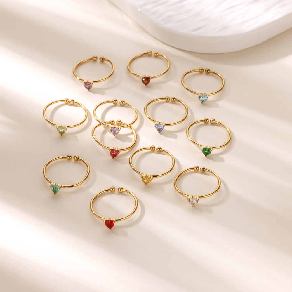 12'li Birthstone Zirkonya Kalp - Birthstone Ring Set incelemesi ve fiyatı