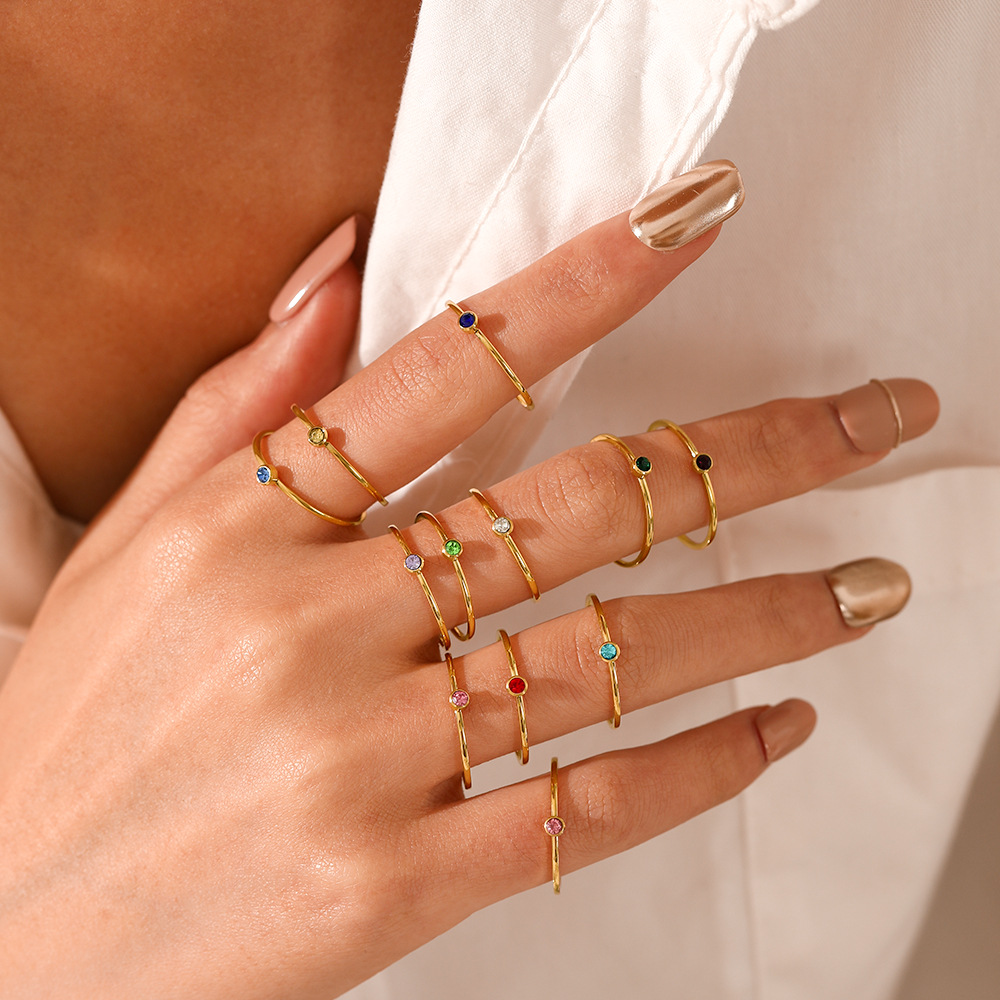 Paslanmaz Çelik Birthstone Yüz - Birthstone Ring Set incelemesi ve fiyatı