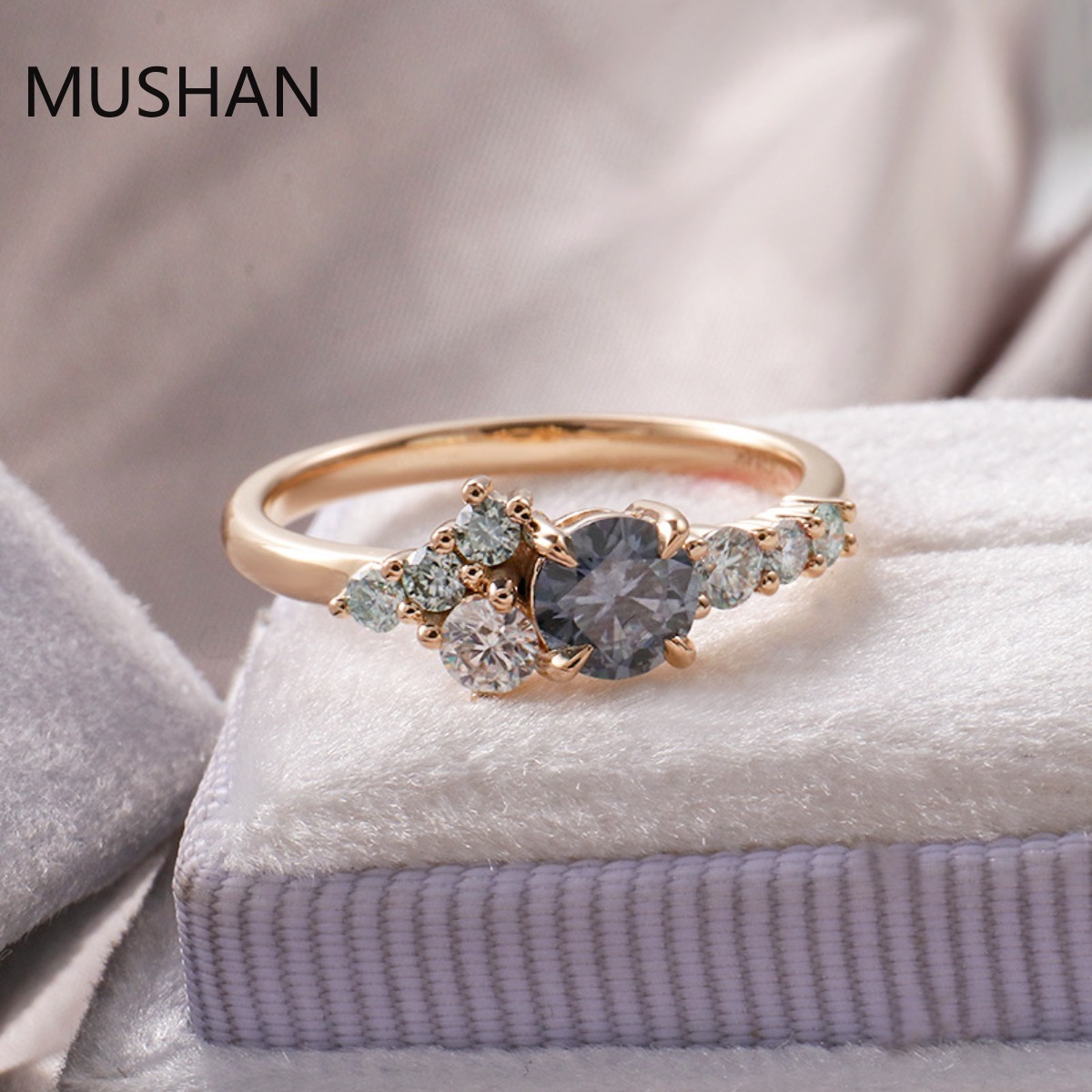 MUSHAN Lüks Özel Tasarım 14K 1 - Moissanite Ring incelemesi ve fiyatı